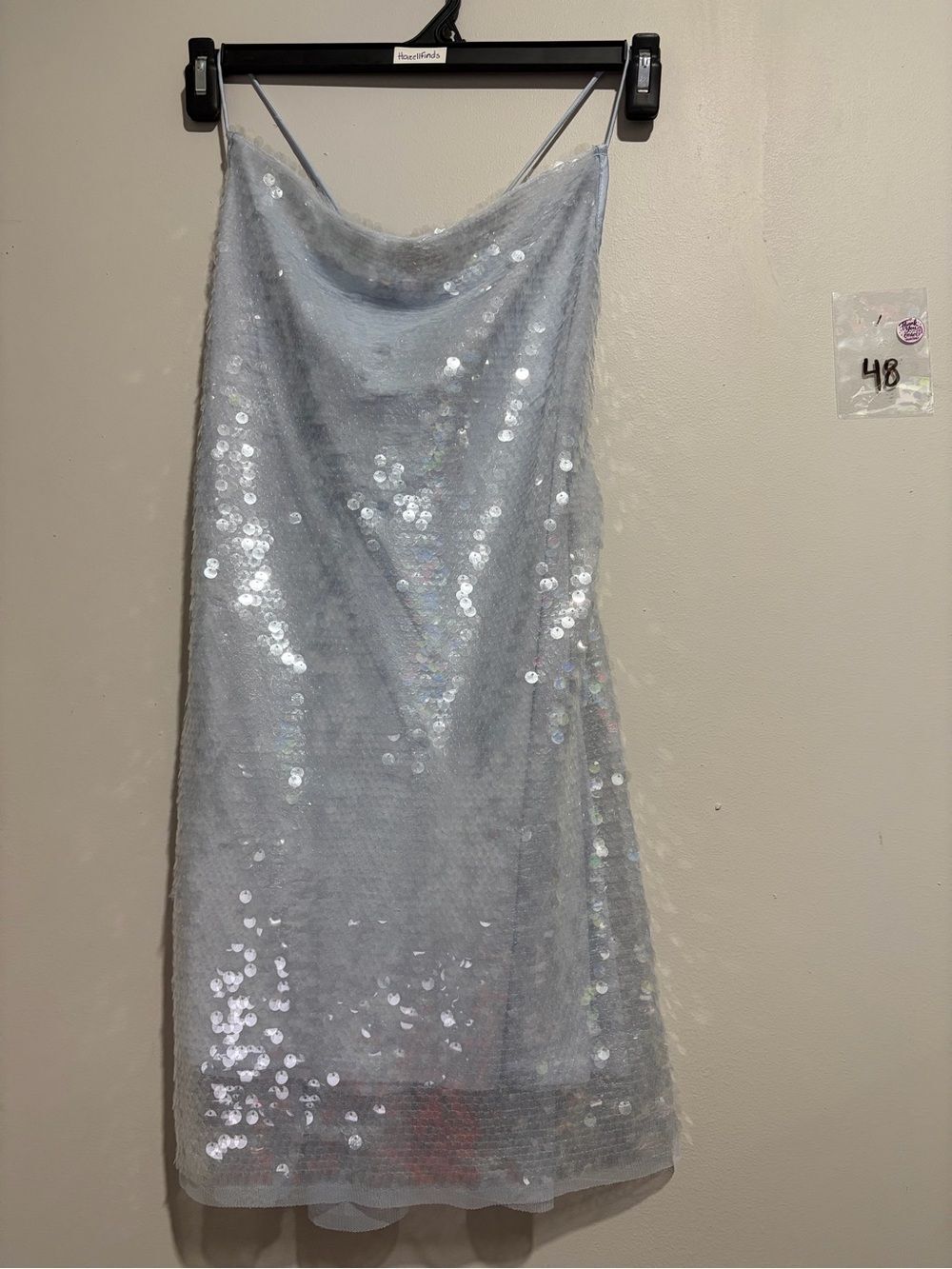 wild fable Silver Sequin Strapless Slip Dress